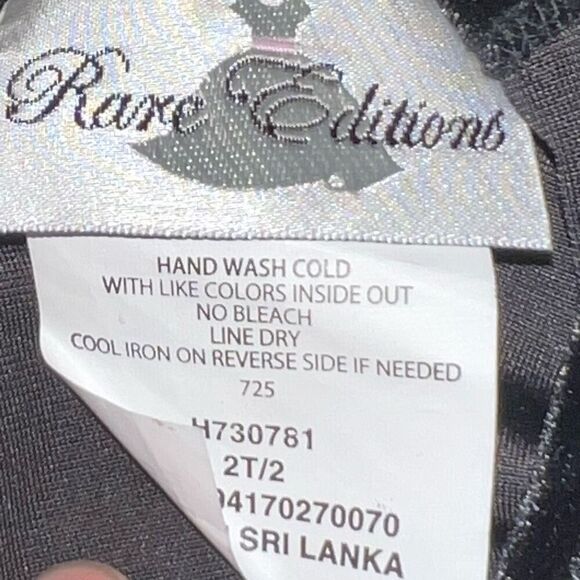 Rare Editions, Little Girl Velvet Bodice To Flocked Satin Skirt, 2T Toddler - Picture 7 of 8